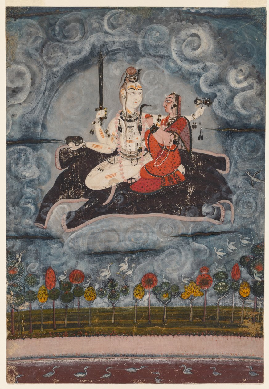 Shiva e Devi no Esconderijo de Gajasura de Unknown artist