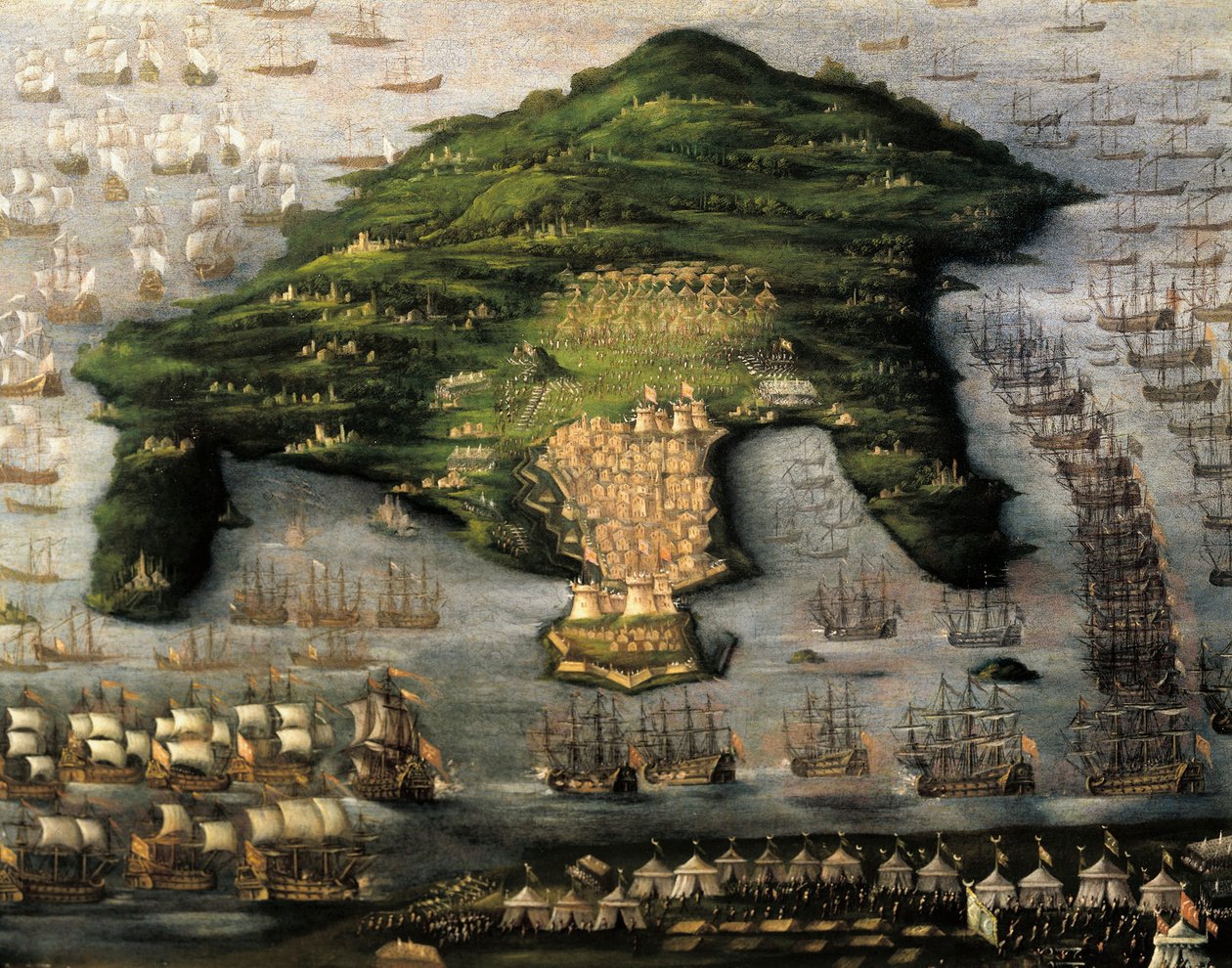 Cerco de Corfu, Grécia, artista desconhecido de Unknown artist