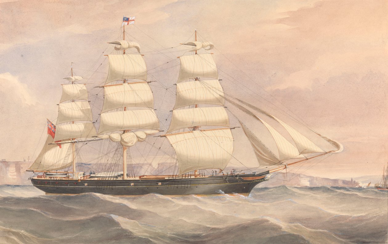 Navio clipper "Silver Eagle" (1861), c.1861-64 (aguarela) de Unknown artist