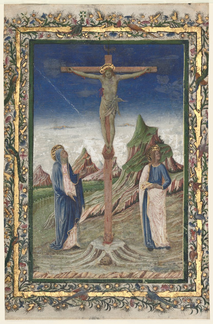 Folha Única de um Missal: A Crucificação de Unknown artist