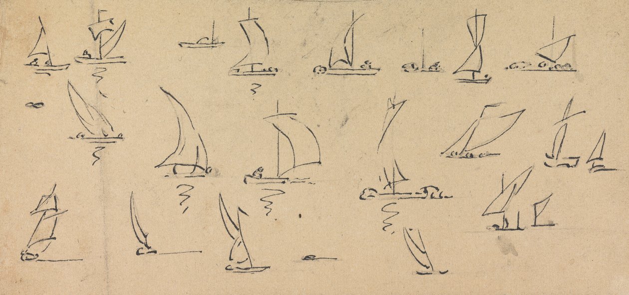 Esboço de Barcos de Unknown artist