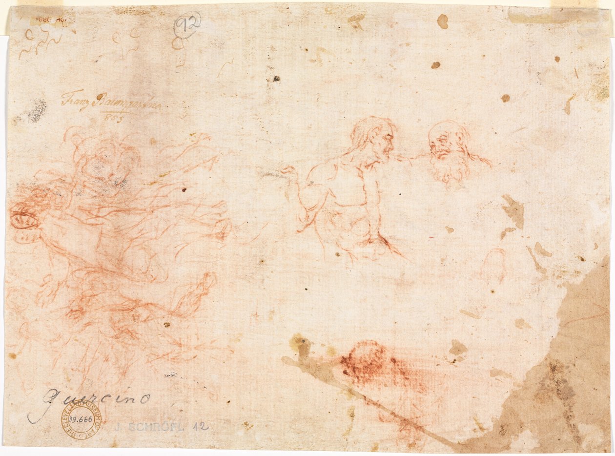 Esboço de Dois Homens e Outras Várias Figuras (verso) de Unknown artist