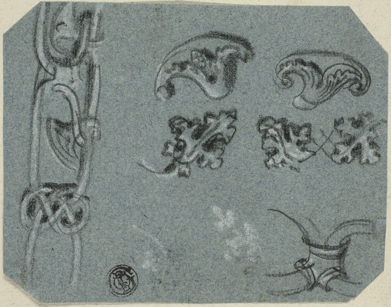Esboços de pormenores arquitectónicos decorativos de Unknown artist