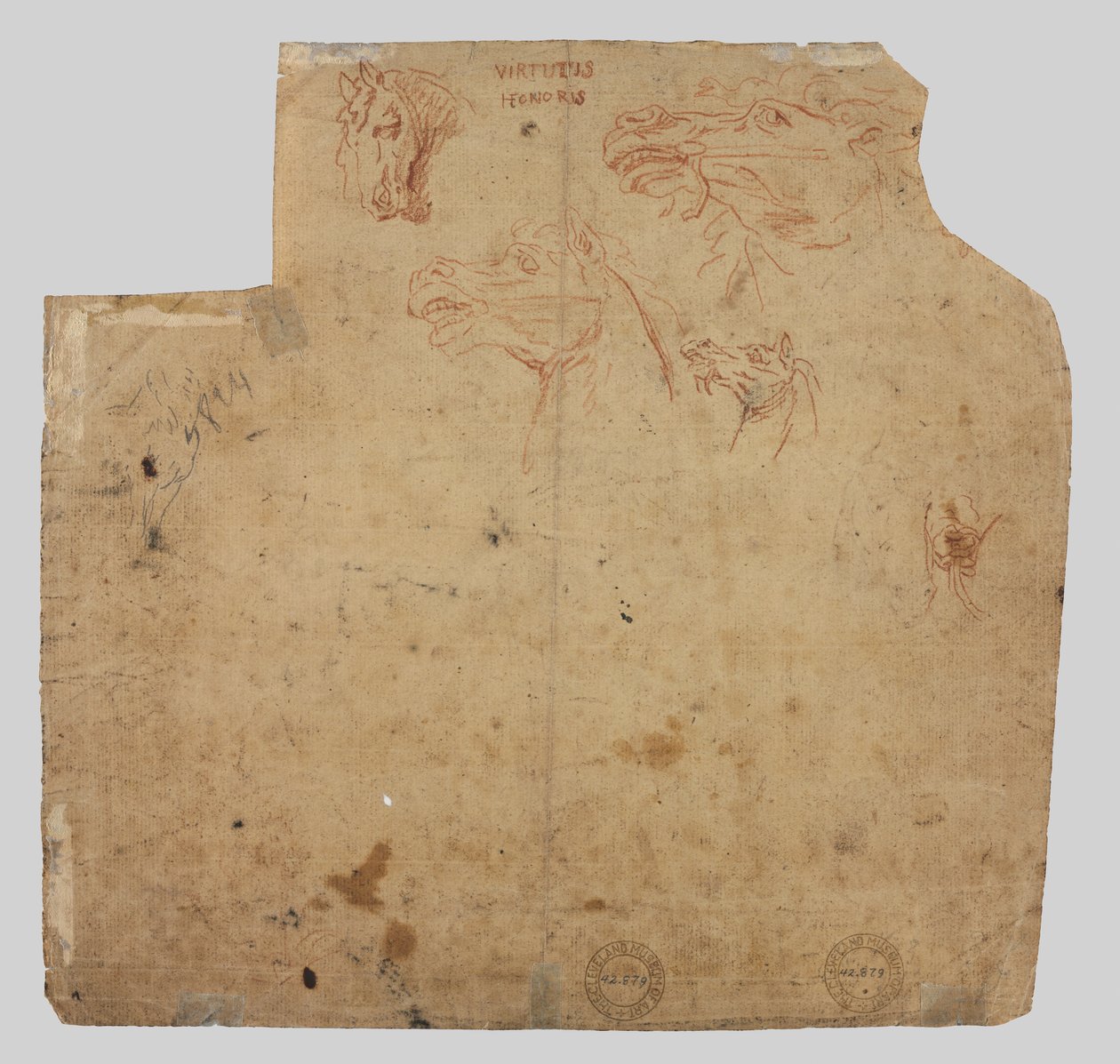 Esboços de Cavalos (verso) de Unknown artist