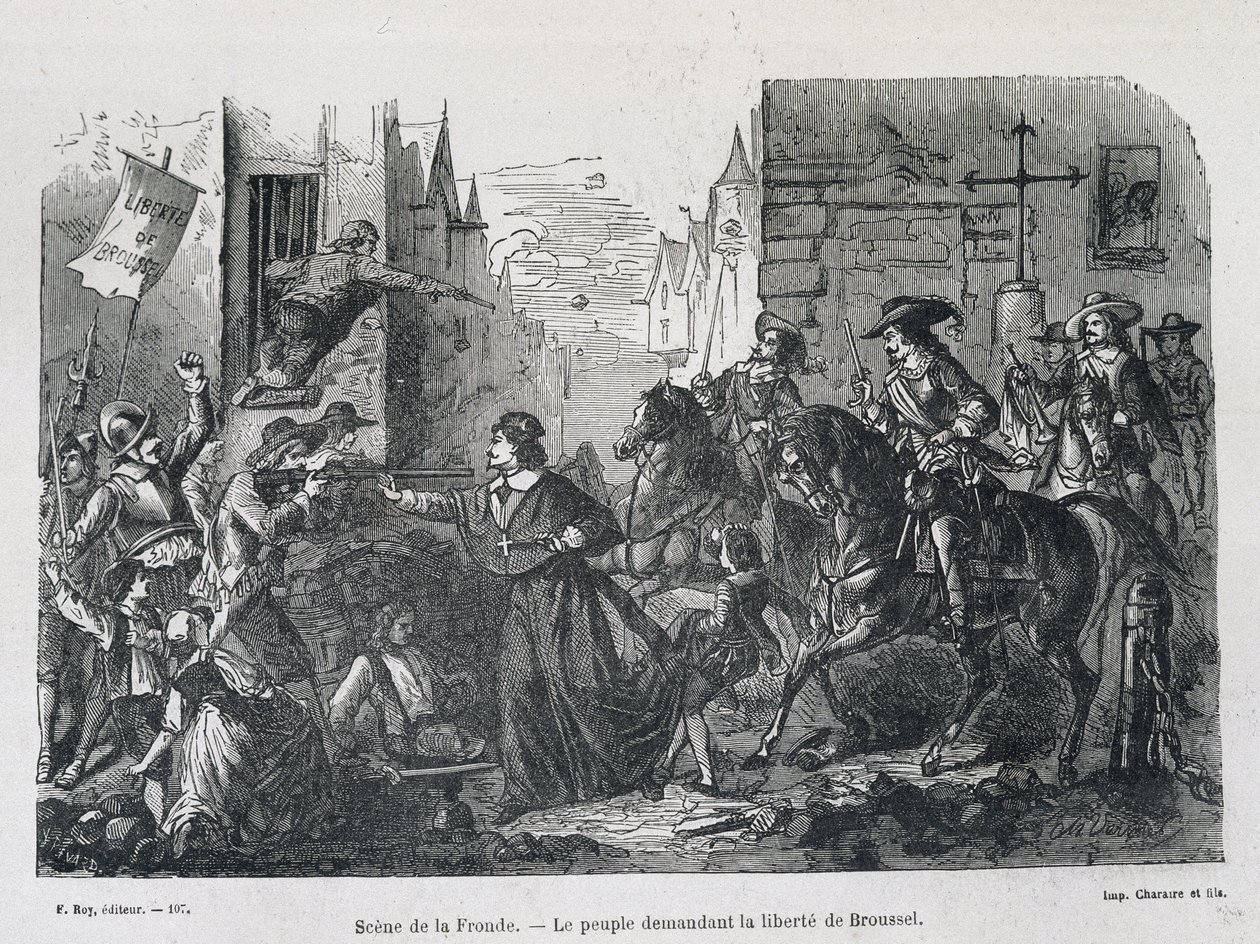 Sling Scene - O povo chamando pela liberdade de Brousel em 1648 de Unknown artist