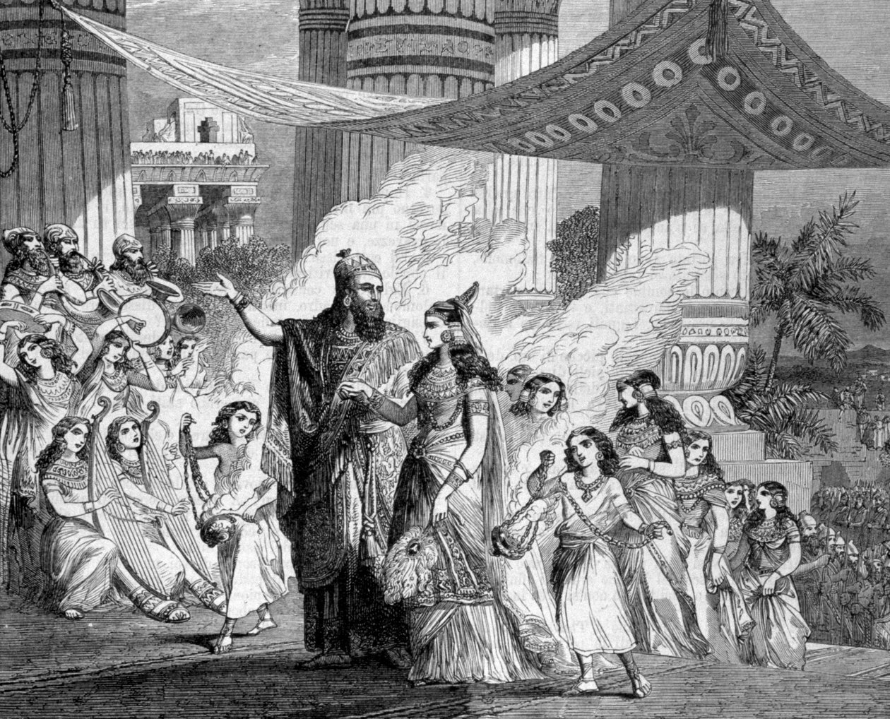 Salomão conduz a filha do Faraó até ao Palácio. de Unknown artist