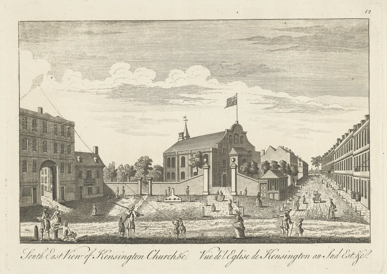 Vista Sudeste da Igreja de Kensington de Unknown artist