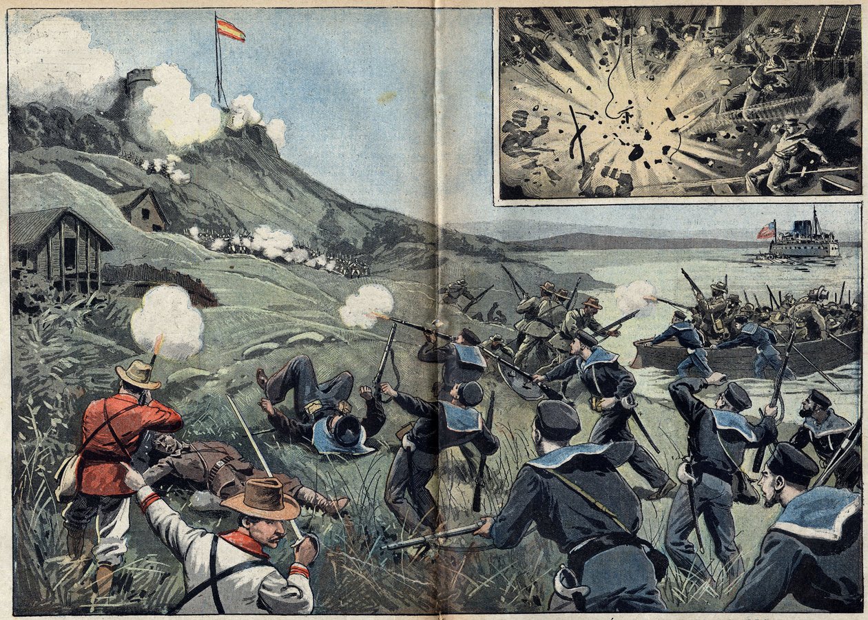 Guerra Hispano-americana ou Guerra da Independência de Cuba (1868-1898) entre Espanha e América do Norte de Unknown artist