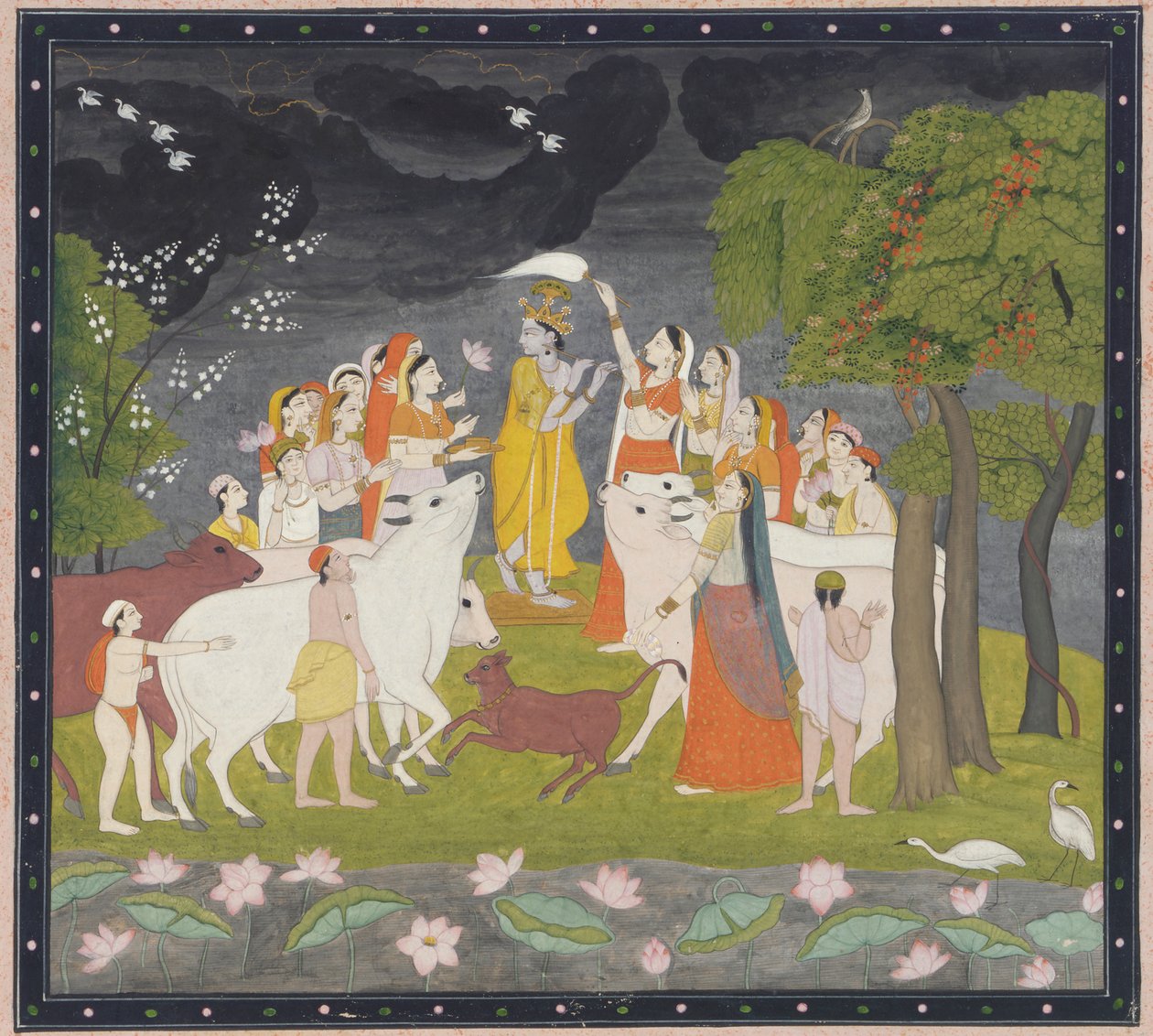 Sri Krsna com a flauta de Unknown artist
