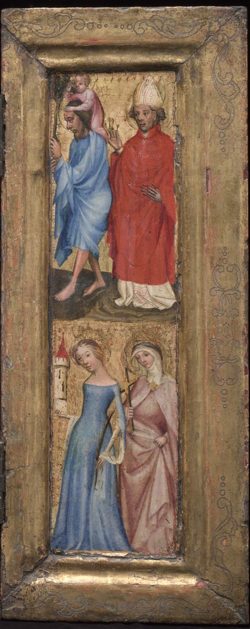 São Cristóvão e São Erasmo; Santa Bárbara e outra santa de Unknown artist