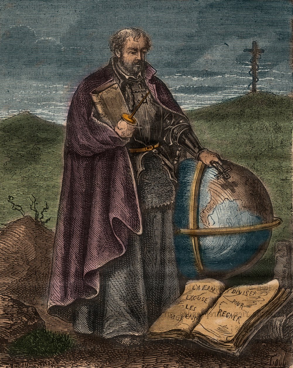 Santo Inácio de Loyola (1491-1556) (gravura a cores) - Retrato de Inácio de Loyola (Santo Inácio ou Santo Inácio) de Unknown artist