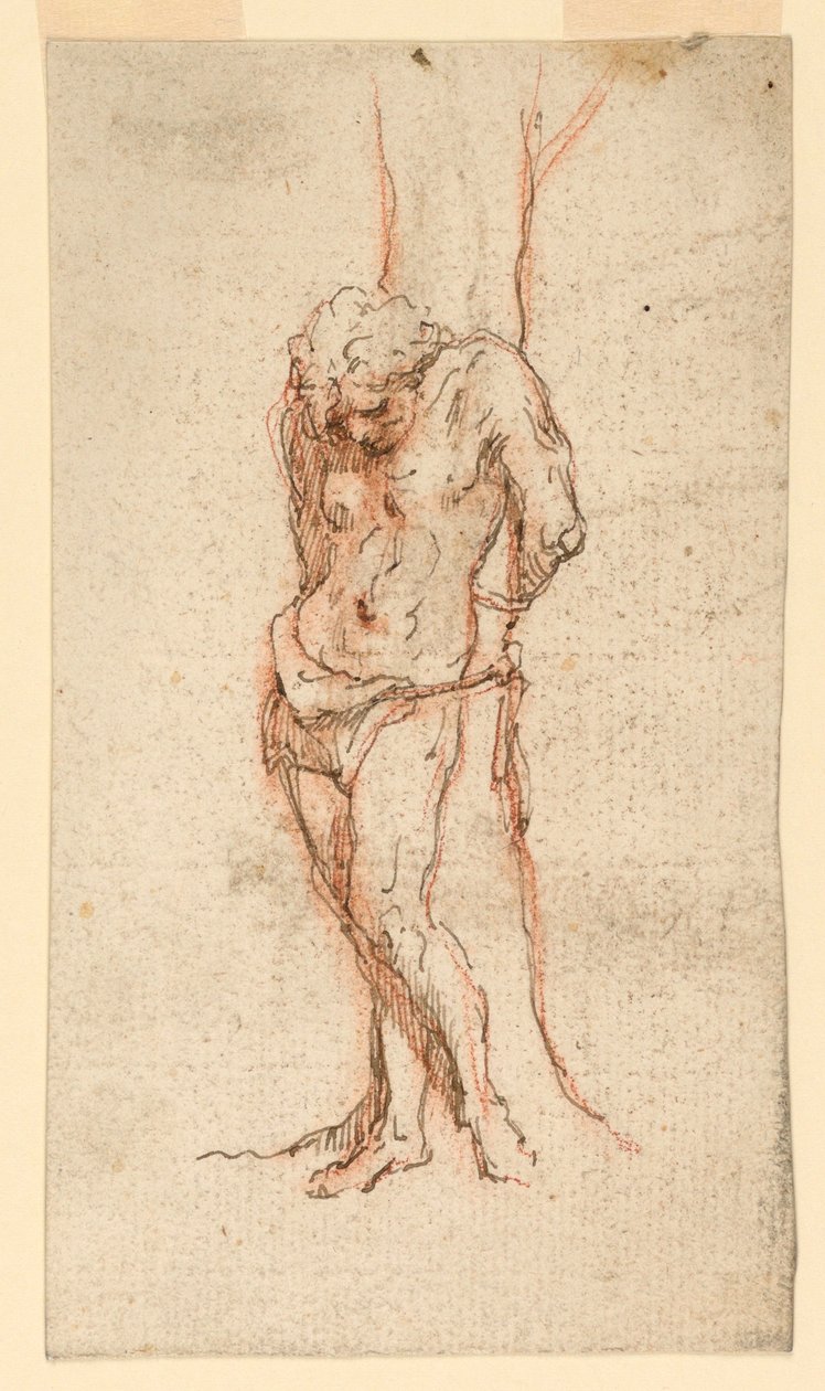 São Sebastião acorrentado a uma árvore de Unknown artist