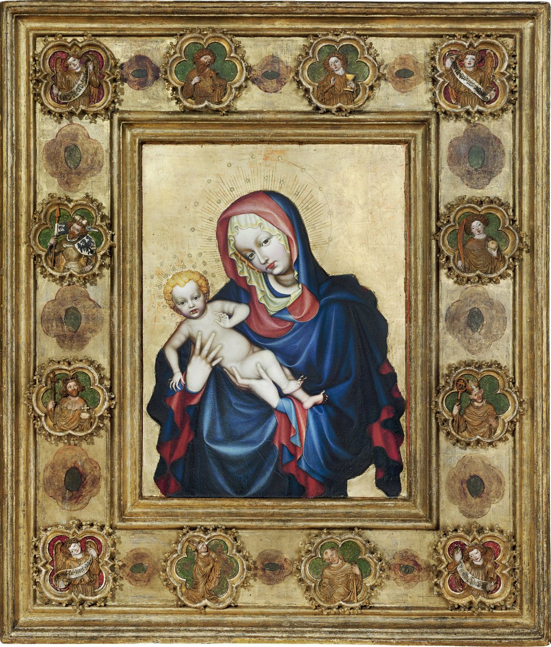 Madonna de St. Vitus (Vierge de Saint Guy de Prague) - Anónimo. Tempera no painel de Unknown artist