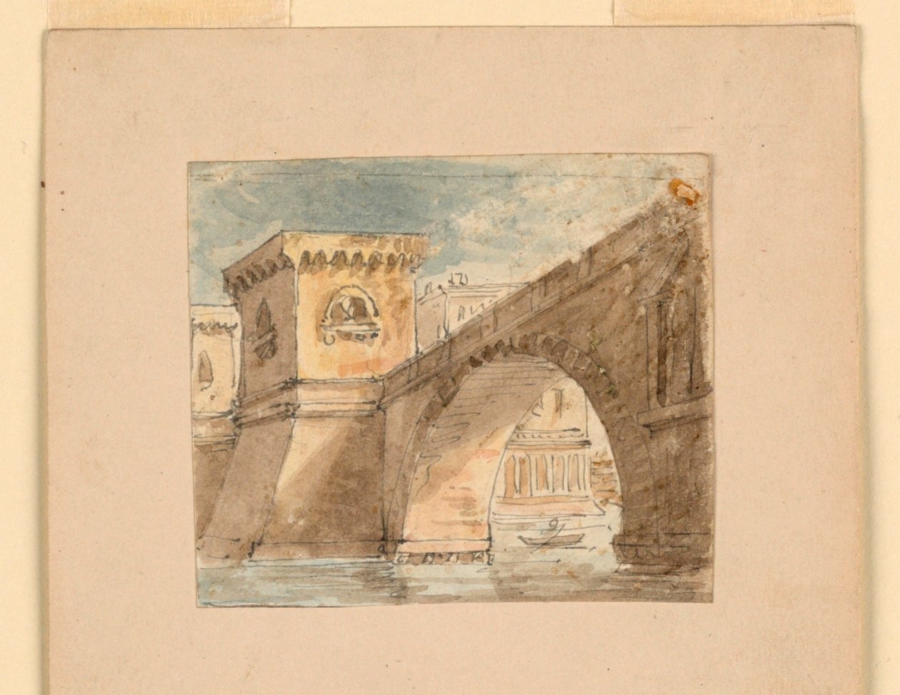 Design de palco, ponte sobre a água de Unknown artist