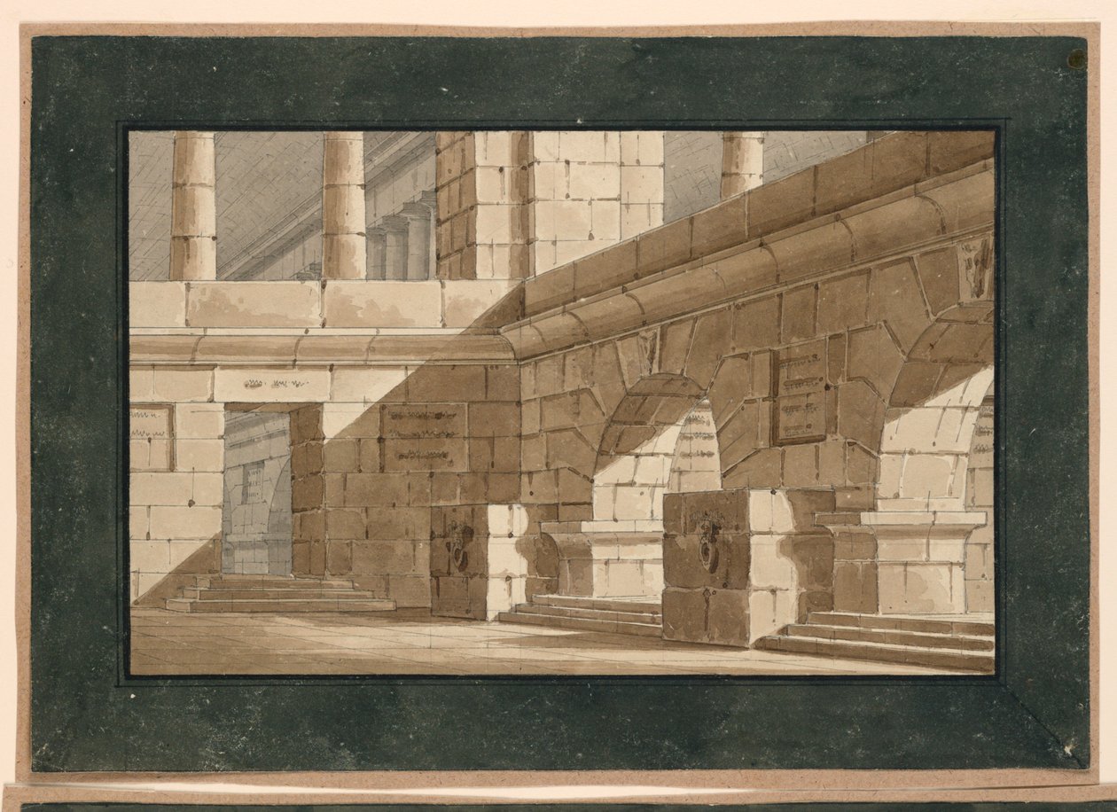 Desenho de Palco, Pátio do Prédio Antigo de Unknown artist
