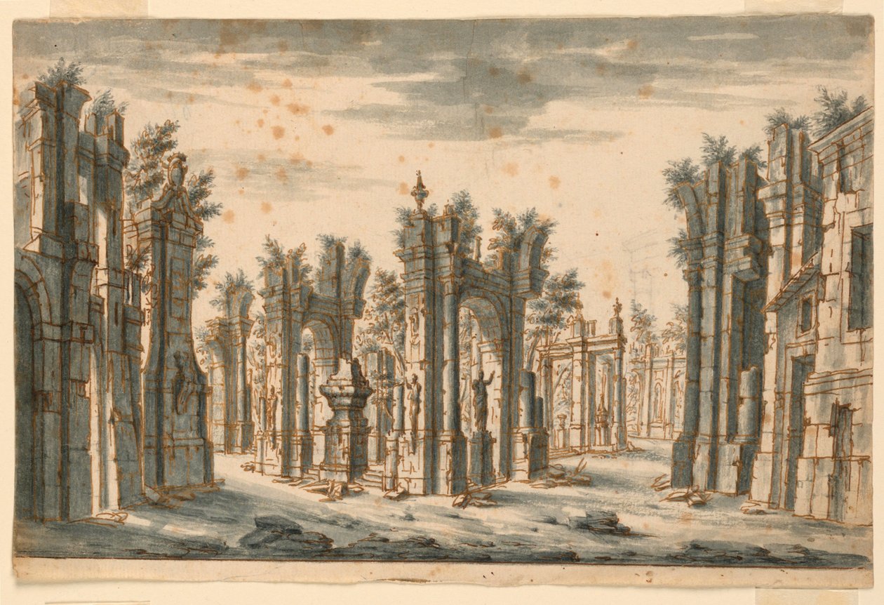 Cenário, Grupo de Edifícios em Ruínas de Unknown artist