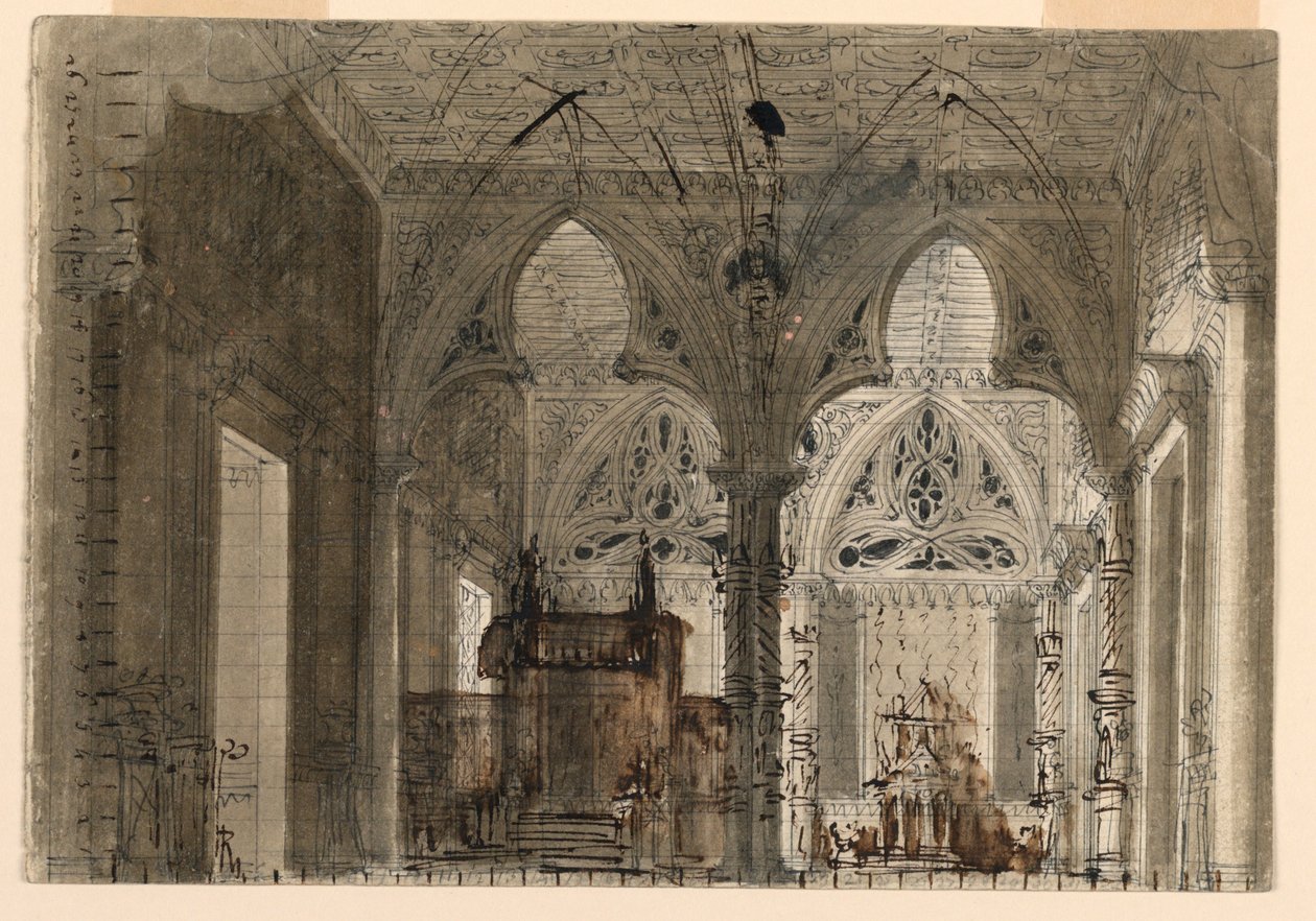 Cenário, Interior da Igreja Gótica de Unknown artist
