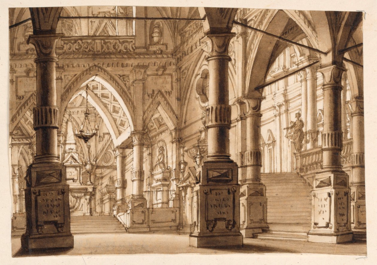 Cenário, Interior da Igreja Gótica de Unknown artist