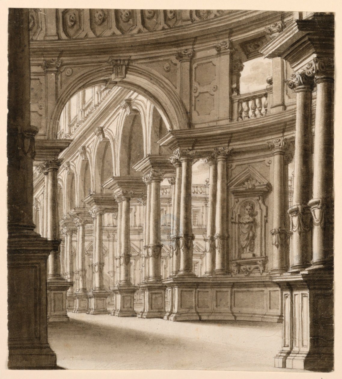 Design de palco, interior do pórtico renascentista de Unknown artist