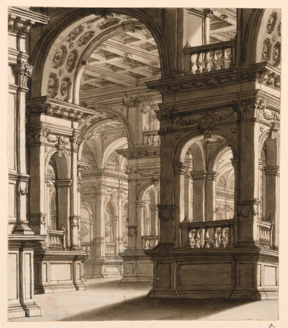 Design de palco, interior do pórtico renascentista de Unknown artist