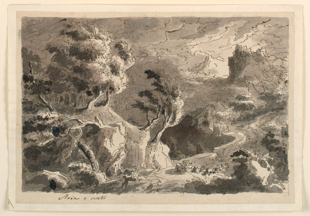 Design de palco, paisagem em colinas de Unknown artist