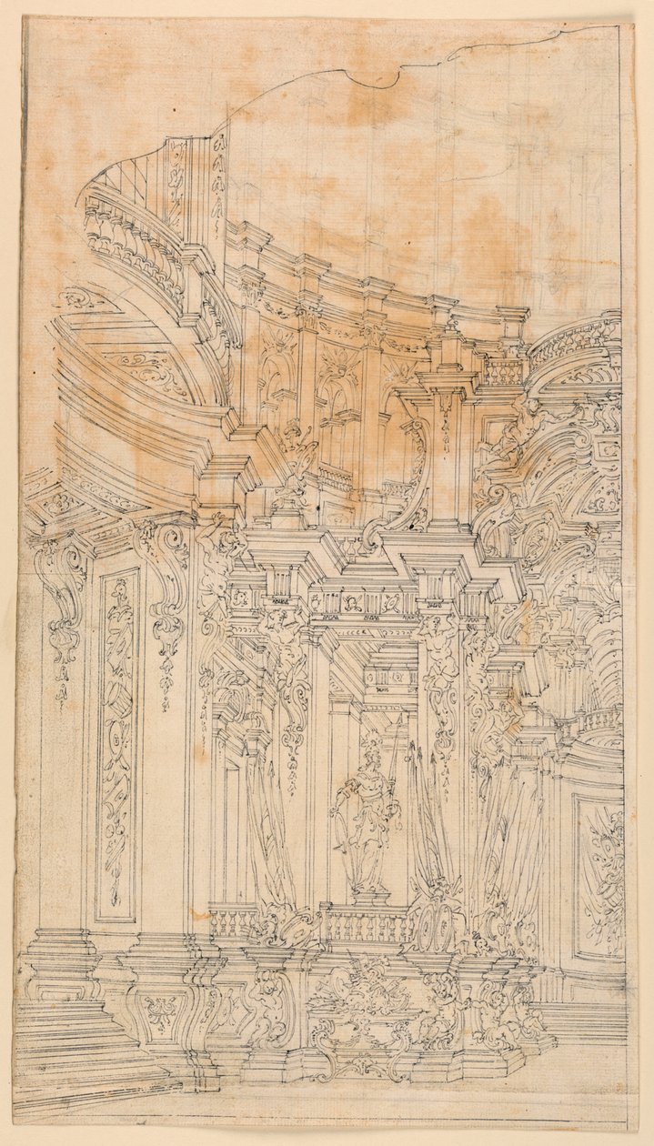 Cenário: Arquitetura do Palácio com Troféus de Unknown artist