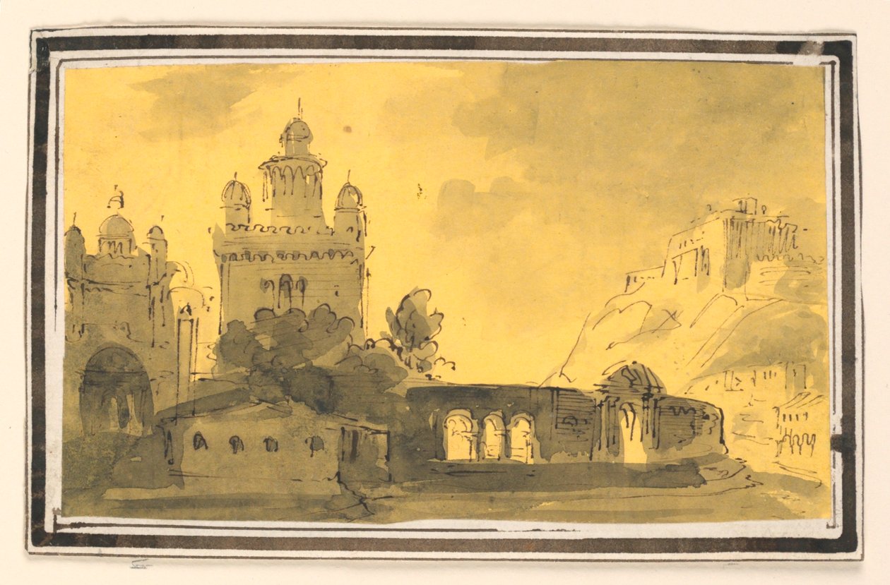 Cenário, Cidade na Paisagem de Unknown artist