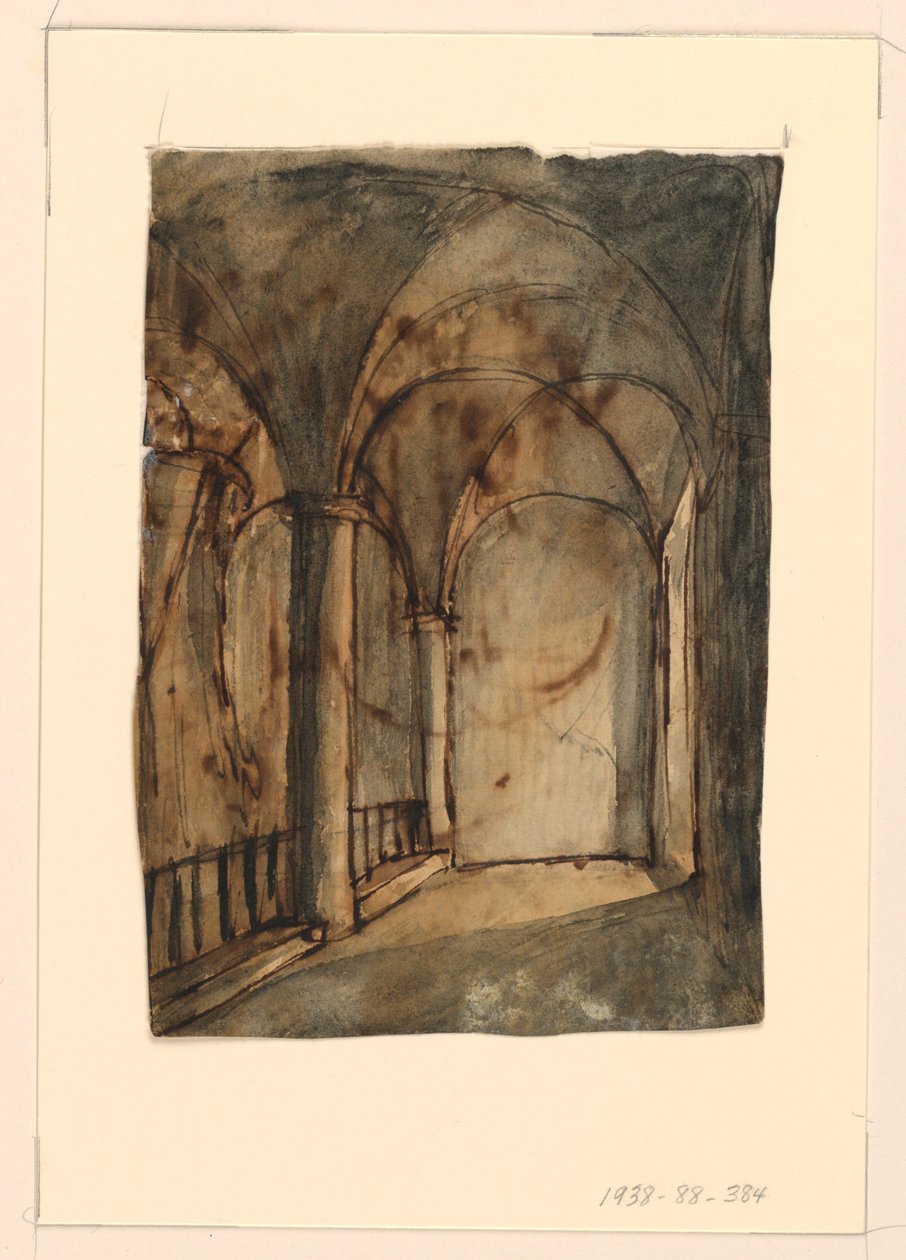 Design de palco, interior da igreja abobadada de Unknown artist