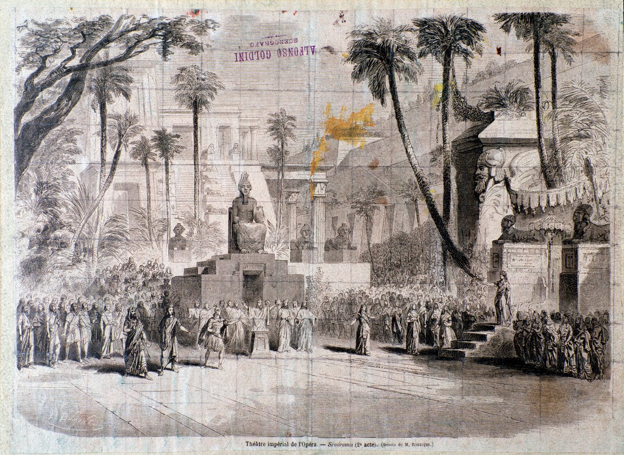 Palco do segundo ato de Semiramida, ópera de Gioacchino Rossini de Unknown artist