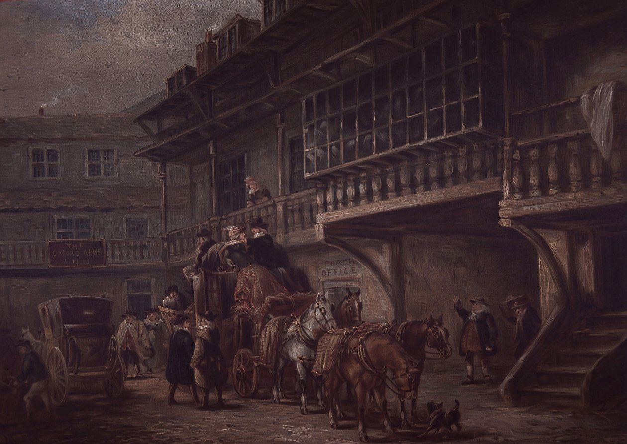 Stagecoach Inn (cor litho) de Unknown artist