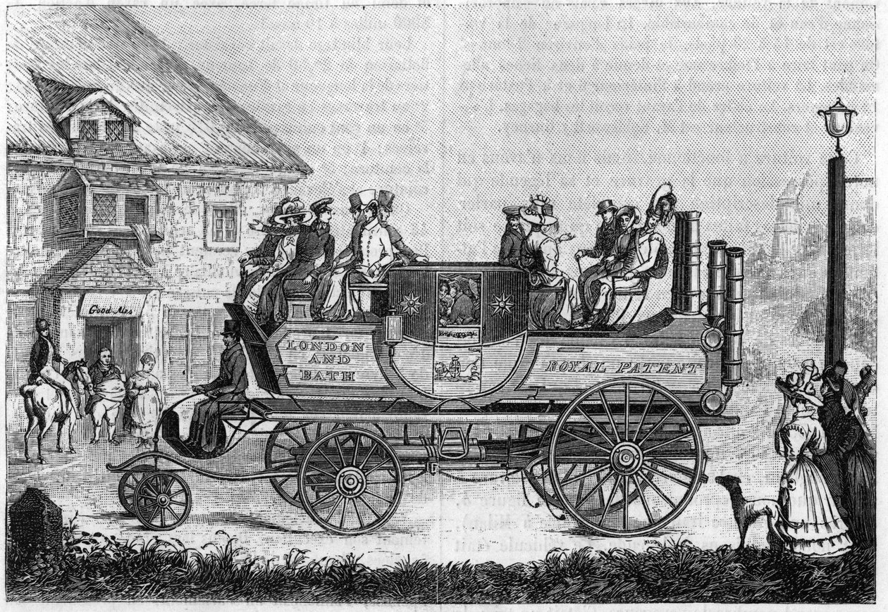 Carro a vapor de Gurney (Gurney Goldsworthy) experimentado em Londres em 1827. de Unknown artist