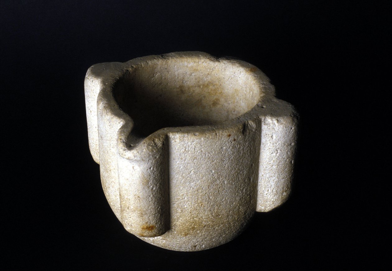 Argamassa de pedra usada em farmácia. Século XVIII. Museu de Ciência e Tecnologia, Milão. de Unknown artist