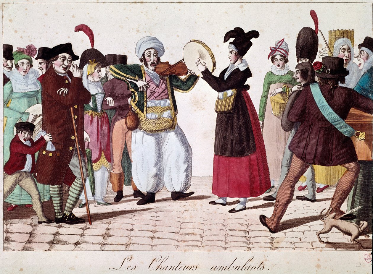 Músicos de rua (Onlookers in the streets) (Litografia de Unknown artist