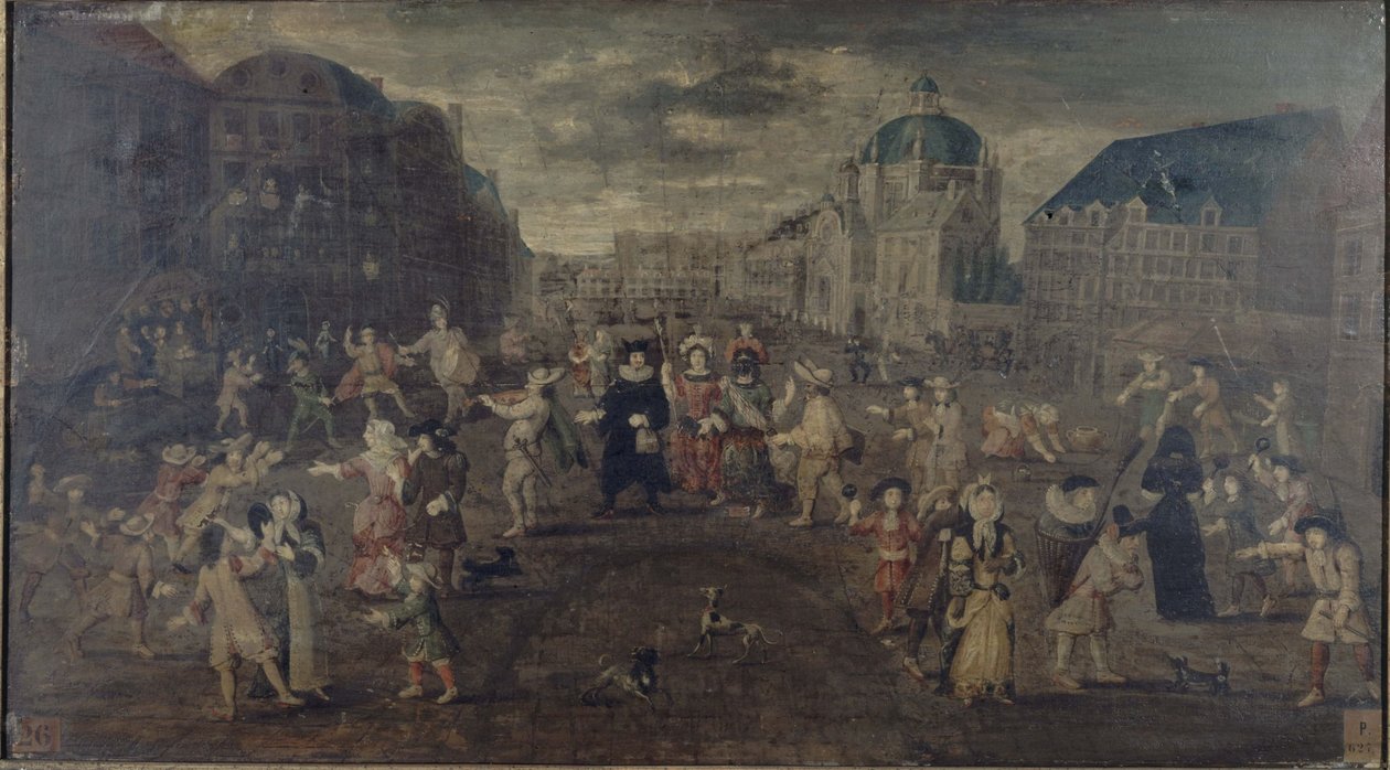 Brincadeiras de rua em Paris, entre 1501 e 1600 (pintura) de Unknown artist