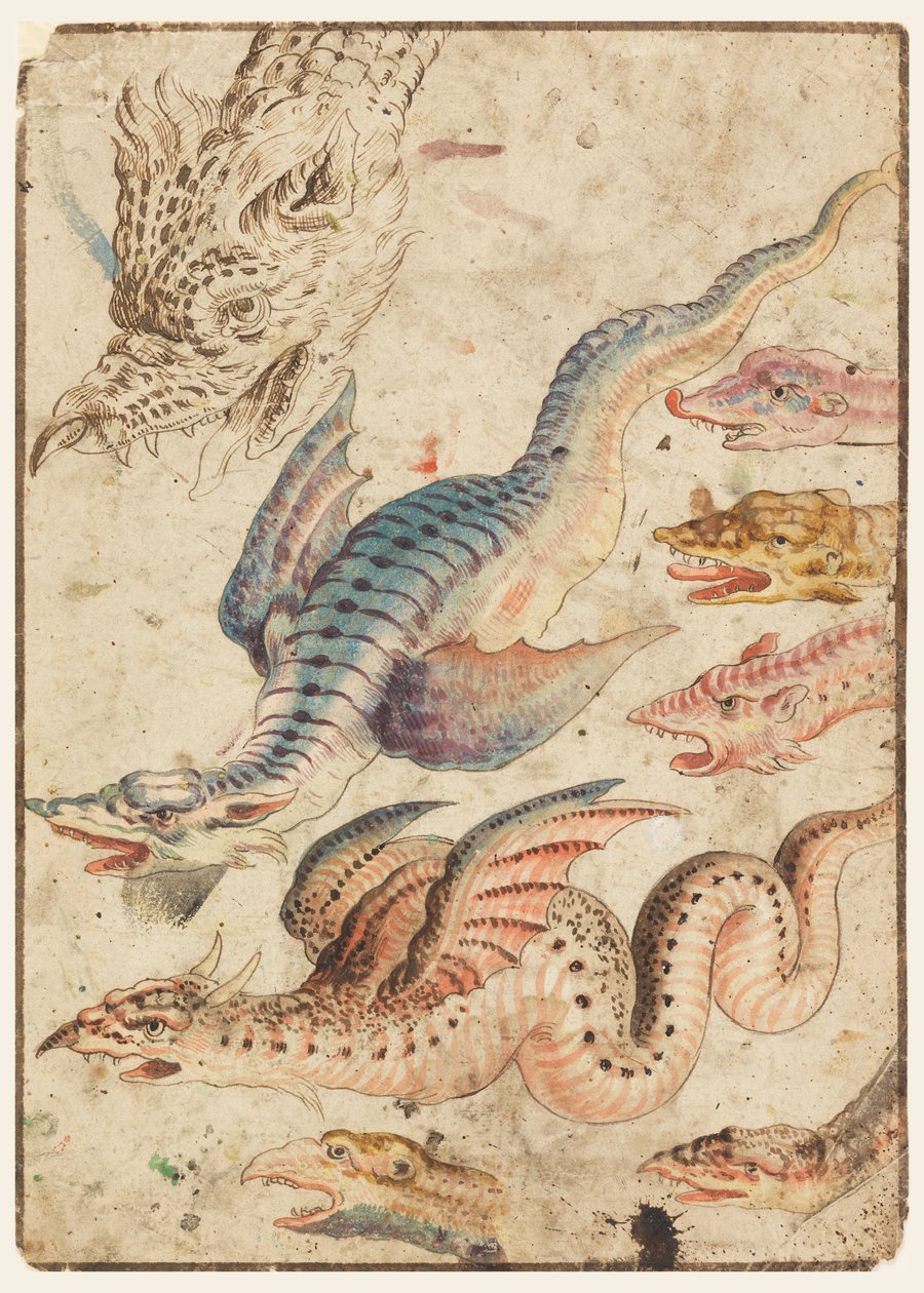 Estudos de um dragão de Unknown artist