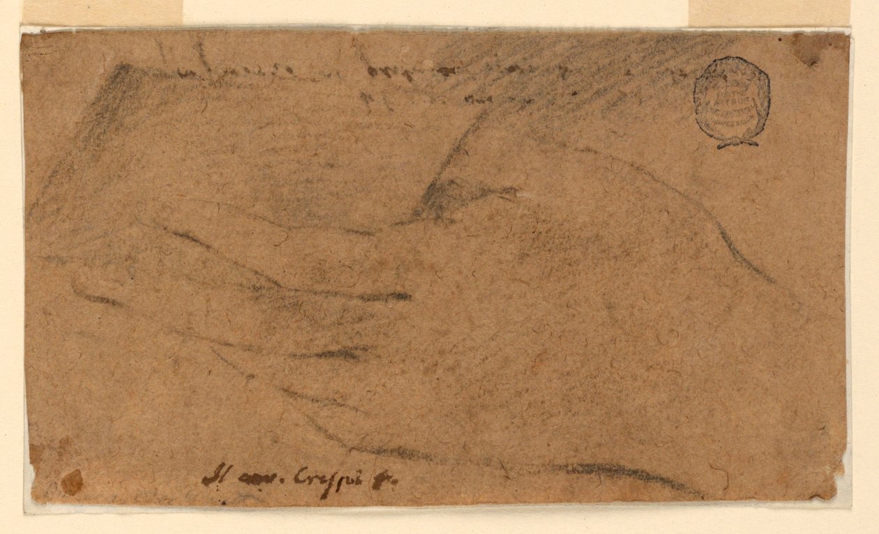 Estudo: A mão esquerda de uma mulher segurando uma folha de papel de Unknown artist