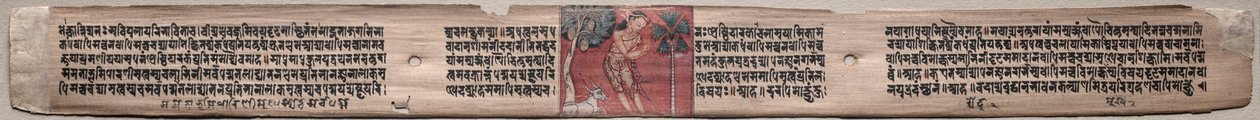 Sudhana e um Búfalo: Fólio 115 (em linha reta), de um Gandavyuha-sutra (Escritura da Matriz Suprema) de Unknown artist