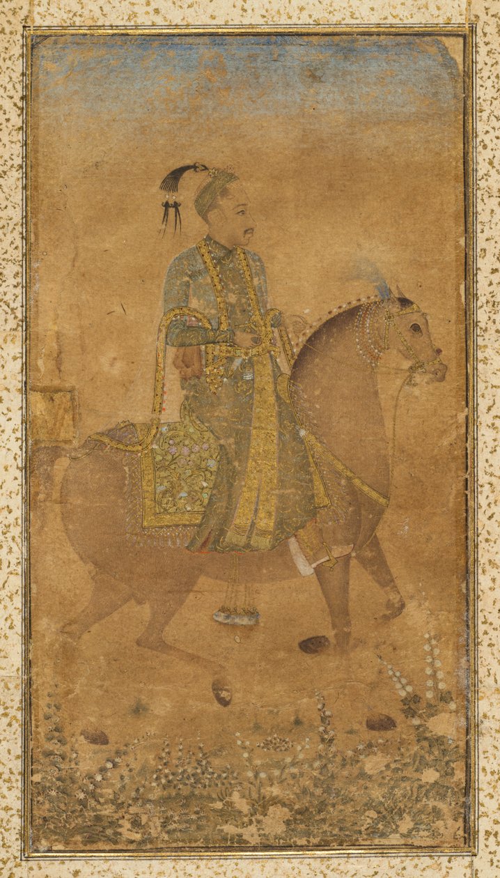 Sultão Abdullah Qutb Shah (1614-74) a cavalo de Unknown artist