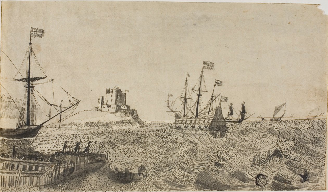 Barcos suecos ao largo da costa de Unknown artist