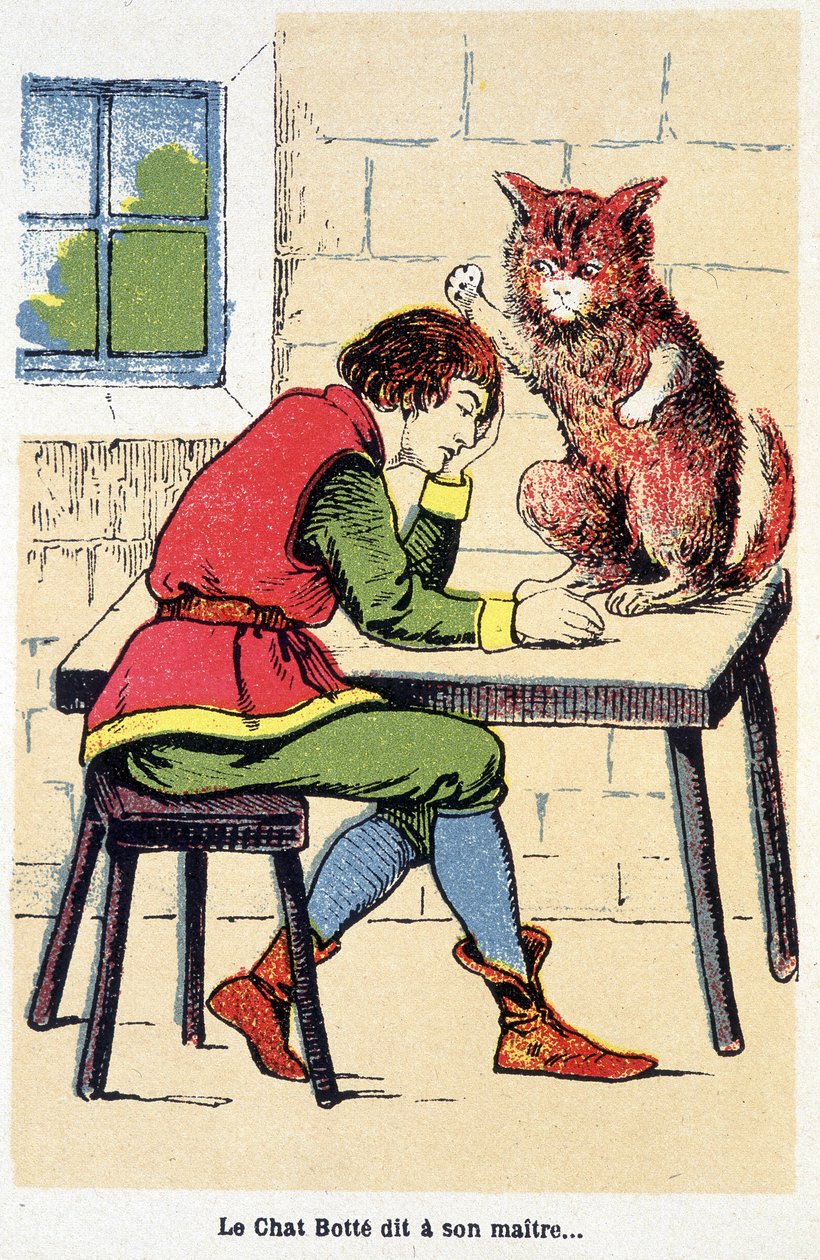 Conto do Gato de Bota: "O Gato de Bota diz ao seu mestre... "sd. Século XIX. de Unknown artist