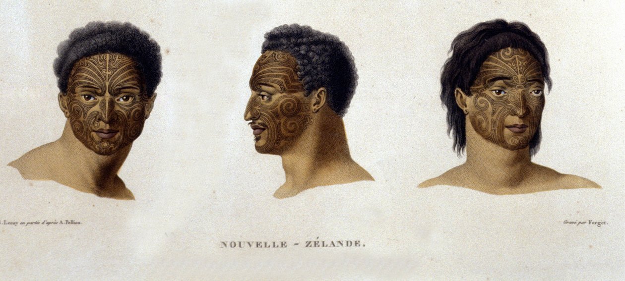 Tatuagens feitas por um nativo da Nova Zelândia. de Unknown artist