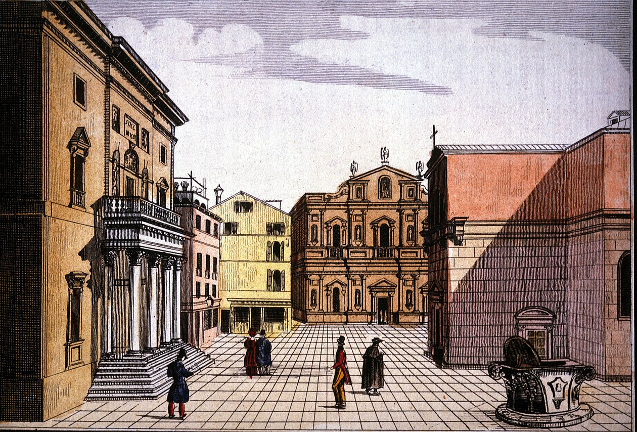 Teatro La Fenice (A Fénix) (gravura a cores) de Unknown artist