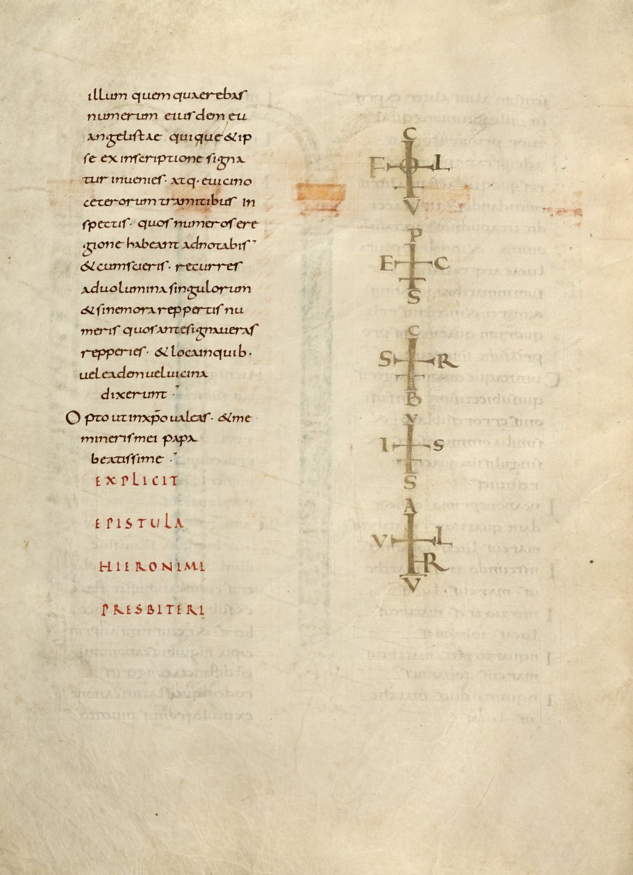 Página de texto com monograma de Unknown artist