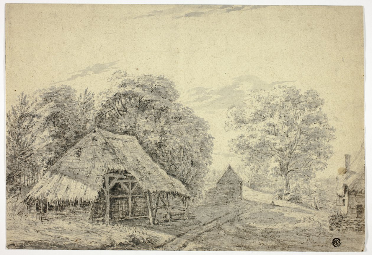 Galpão de palha na fazenda de Unknown artist