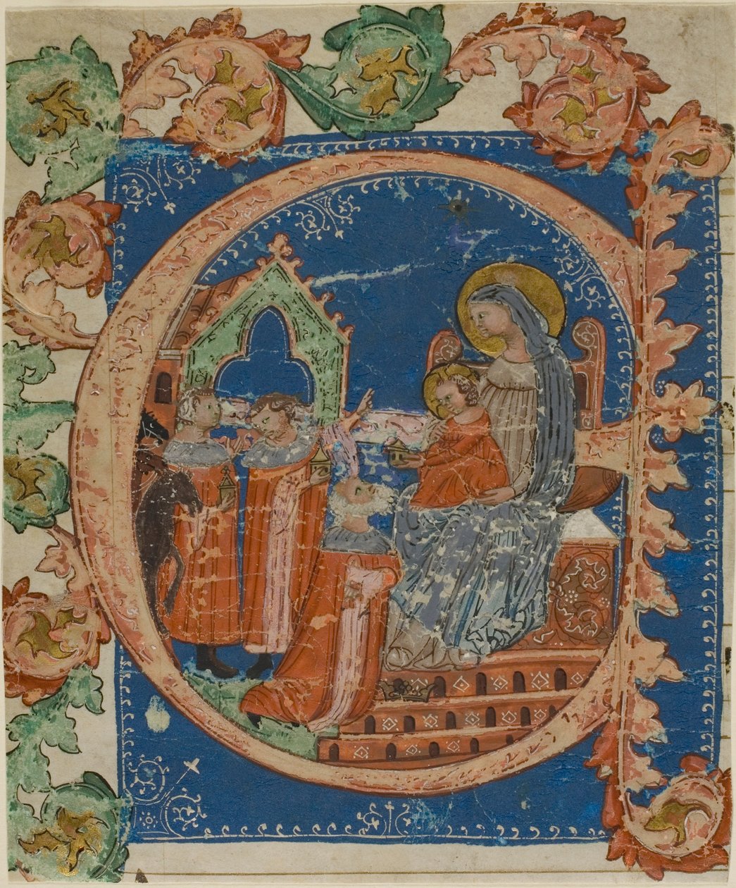 A Adoração dos Magos numa inicial "E" historiada de um livro de coro de Unknown artist
