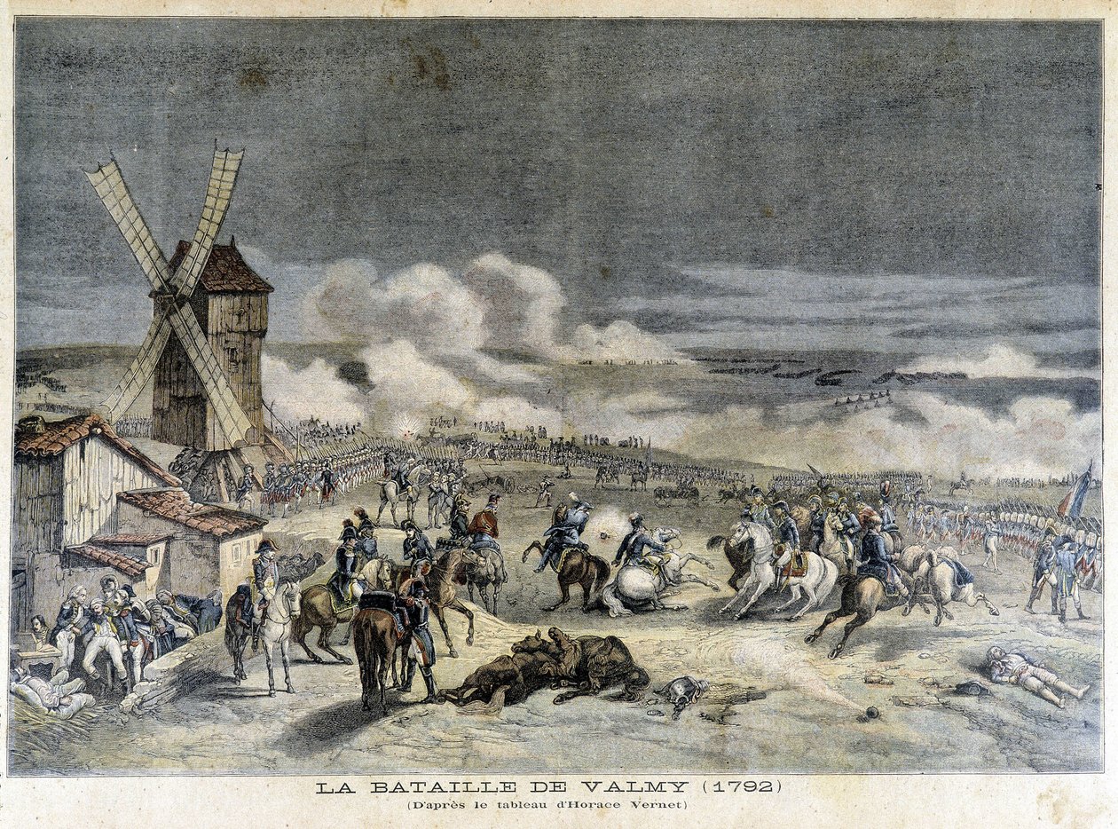 A Batalha de Valmy (1792), de acordo com a pintura de Horace Vernet. Ilustração do "Petity Journal", de 1892. de Unknown artist