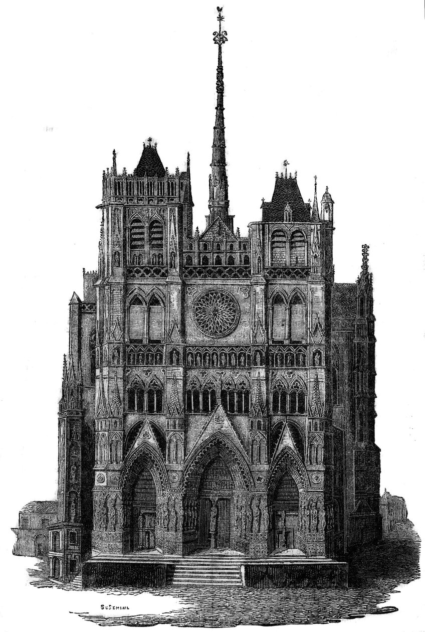 A Catedral de Amiens, no século XIX. de Unknown artist