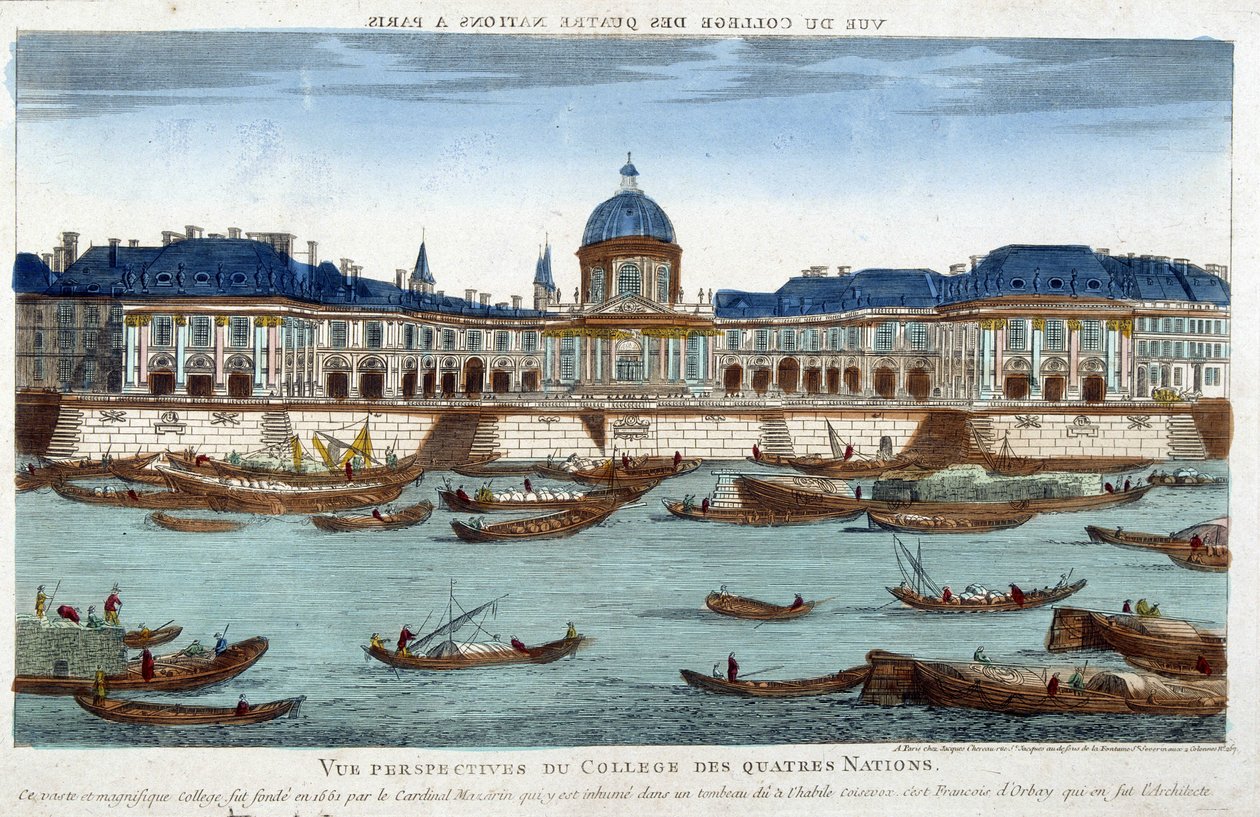 O Colégio das Quatro Nações - gravura de Unknown artist