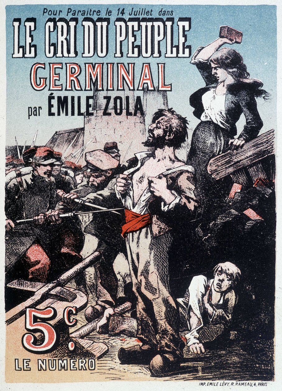 O Cree do Povo Germinal por Emile Zola, por volta de 1890 de Unknown artist