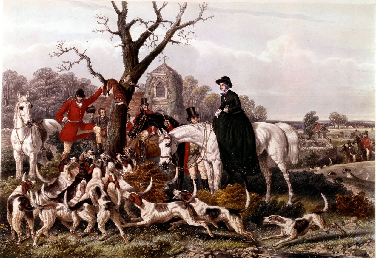 A Caça à Raposa Gravada por John Frederick Herring (1795-1865) de Unknown artist
